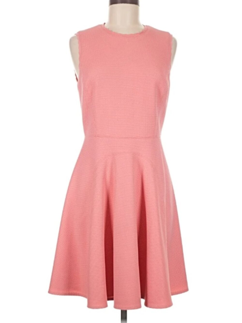 REBECCA TAYLOR Textured Knit Fit and Flare Dress in Pink Grapefruit Size 0